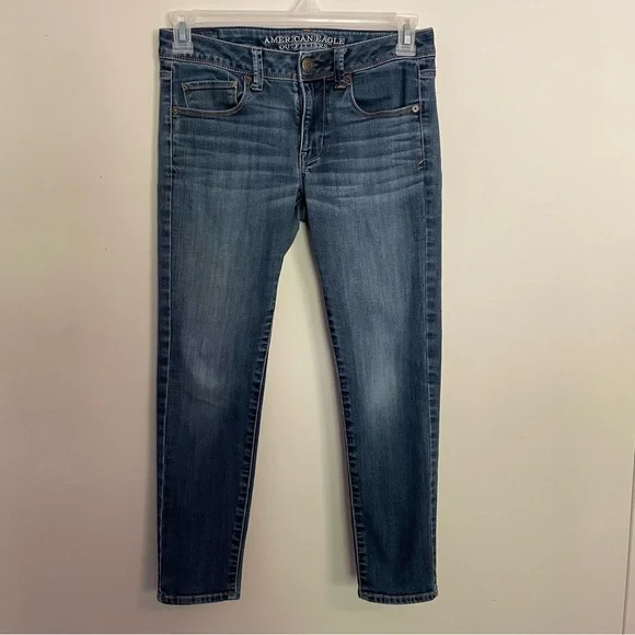 American Eagle Super Skinny Blue Jeans Womens Size 6 Regular Preowned (65) - Picture 2 of 14